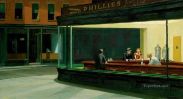 Edward Hopper Painting - Halcones Nocturnos 1942 Edward Hopper